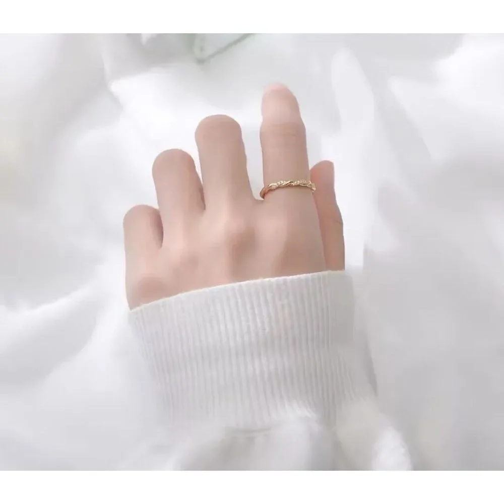 NEW 14k Gold Plated S925‎ Simulated Diamond Eternity Stacking Band Ring, Size 7